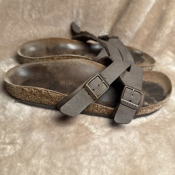Birkenstock Yao Sandals Mocha Brown Slide Slip On Buckle Strap 36 Women 5/5.5 - Picture 1 of 8